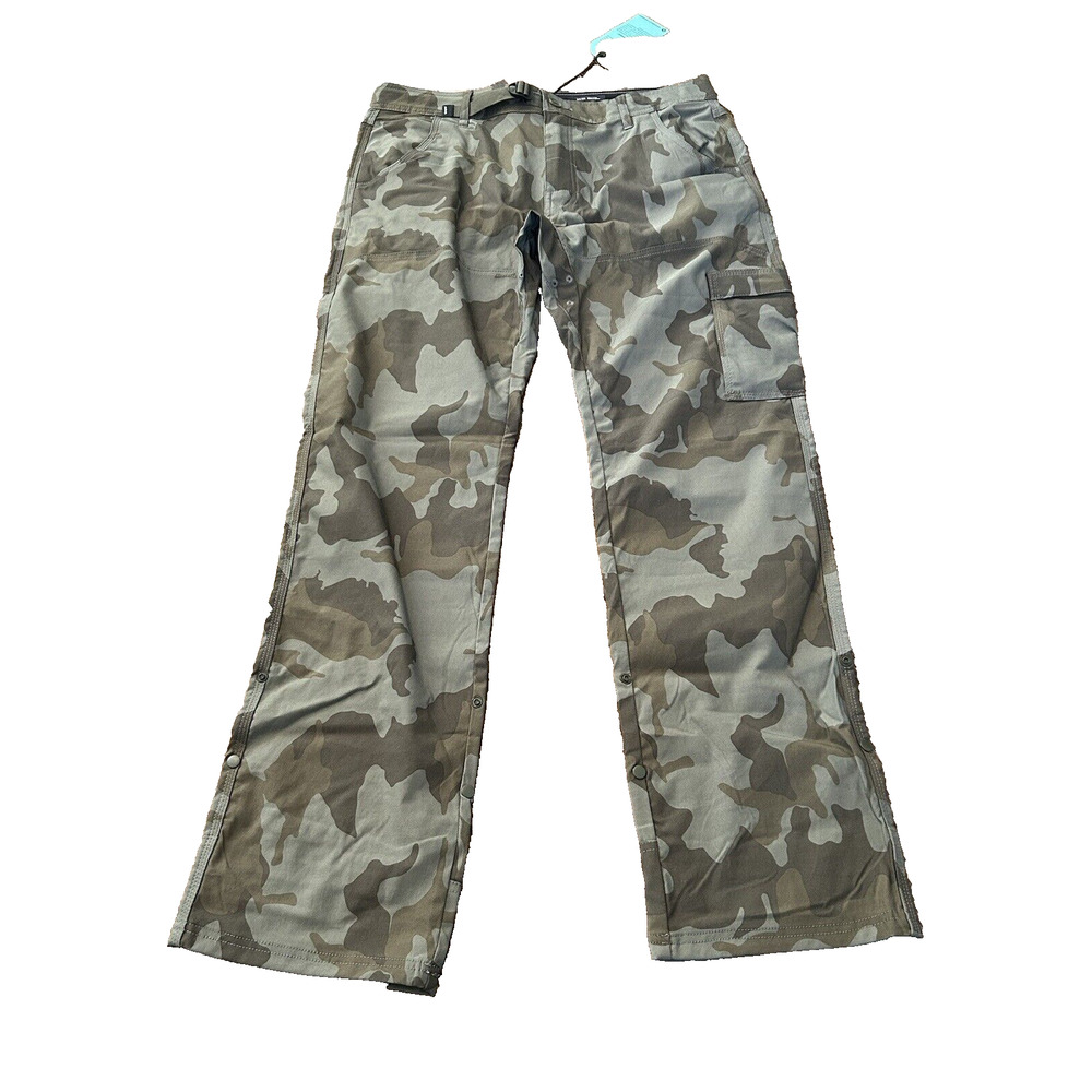 prAna Men's Stretch Zion Pants II Hybrid 36x28 Camo Stretch Green Camouflage NWT